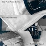 personalized utah state aggies paint strokes navy white blanket premium grade