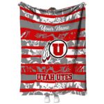 Personalized Utah Utes Floral Stripes Red White Blanket 1 personalized utah utes floral stripes red white blanket best selling