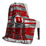 personalized utah utes floral stripes red white blanket best selling