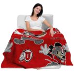 personalized utah utes mickey red blanket best selling