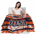 personalized utsa roadrunners floral stripes orange white blanket best selling
