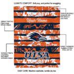personalized utsa roadrunners floral stripes orange white blanket best selling