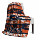 personalized utsa roadrunners floral stripes orange white blanket best selling