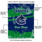 personalized vancouver canucks grunge streaks blue blanket best selling