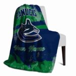 personalized vancouver canucks grunge streaks blue blanket best selling