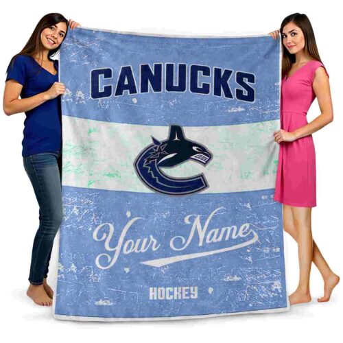 personalized vancouver canucks grunge texture blue white blanket fashion forward
