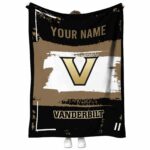 personalized vanderbilt commodores paint strokes black white blanket best selling