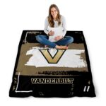 personalized vanderbilt commodores paint strokes black white blanket high quality