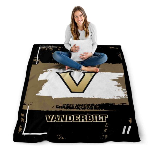personalized vanderbilt commodores paint strokes black white blanket high quality