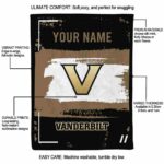 personalized vanderbilt commodores paint strokes black white blanket new arrival