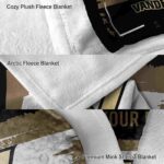 personalized vanderbilt commodores paint strokes black white blanket premium grade