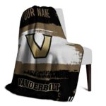 personalized vanderbilt commodores paint strokes black white blanket top rated