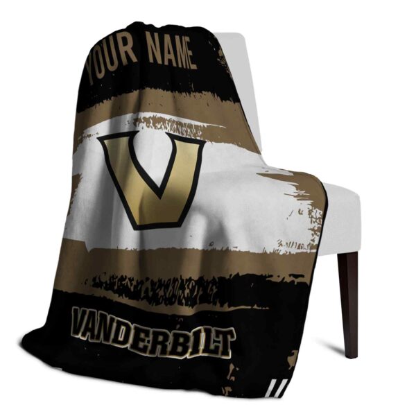 personalized vanderbilt commodores paint strokes black white blanket top rated