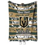 personalized vegas golden knights floral stripes tan white blanket best selling