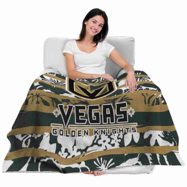personalized vegas golden knights floral stripes tan white blanket latest model