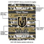 personalized vegas golden knights floral stripes tan white blanket new arrival