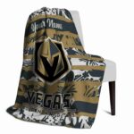 personalized vegas golden knights floral stripes tan white blanket top rated