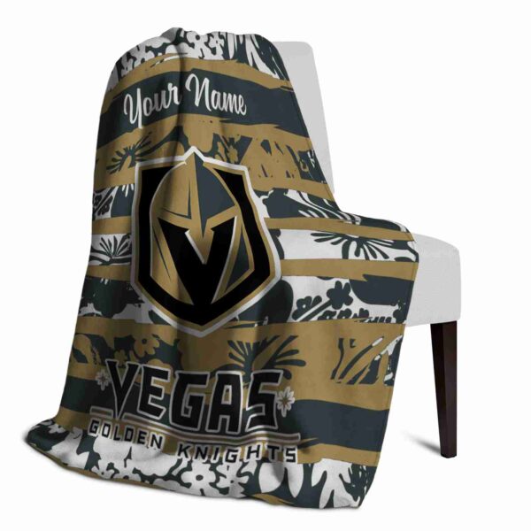 personalized vegas golden knights floral stripes tan white blanket top rated