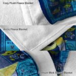 personalized villanova wildcats baby yoda navy blanket premium grade