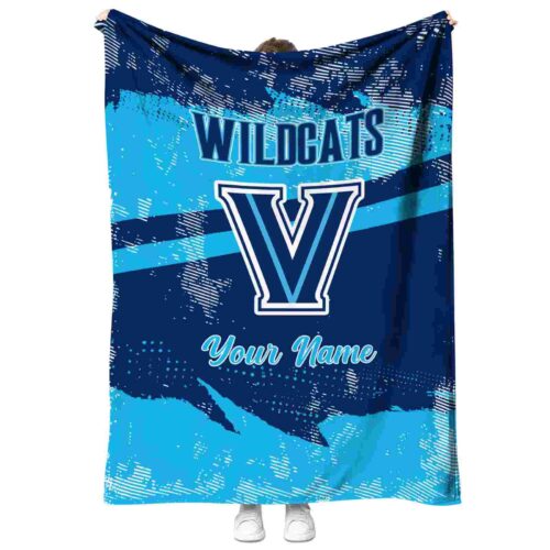 personalized villanova wildcats grunge streaks navy blanket best selling