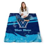personalized villanova wildcats grunge streaks navy blanket high quality