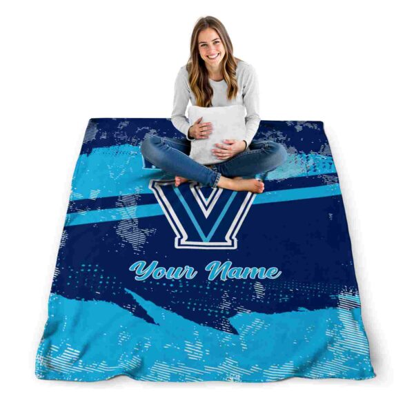 personalized villanova wildcats grunge streaks navy blanket high quality