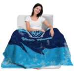 personalized villanova wildcats grunge streaks navy blanket latest model