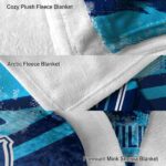 personalized villanova wildcats grunge streaks navy blanket premium grade