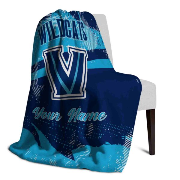 personalized villanova wildcats grunge streaks navy blanket top rated