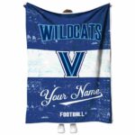 personalized villanova wildcats grunge texture navy white blanket best selling