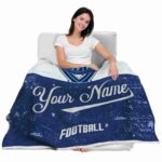 personalized villanova wildcats grunge texture navy white blanket best selling