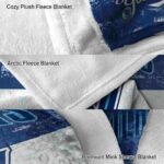 personalized villanova wildcats grunge texture navy white blanket best selling