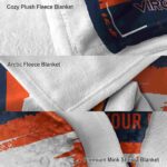 personalized virginia cavaliers paint strokes blue white blanket best selling