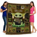 personalized wake forest demon deacons baby yoda gold blanket best selling