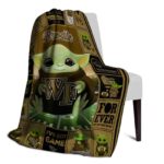 personalized wake forest demon deacons baby yoda gold blanket best selling