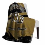 personalized wake forest demon deacons grunge streaks gold blanket best selling