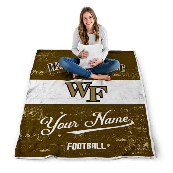 personalized wake forest demon deacons grunge texture gold white blanket high quality