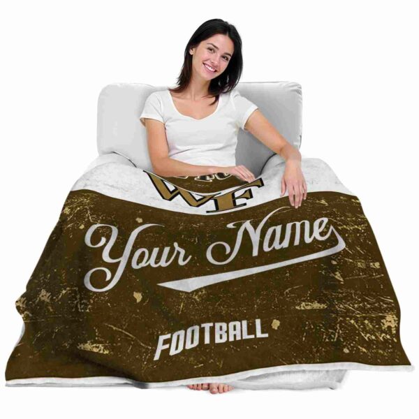 personalized wake forest demon deacons grunge texture gold white blanket latest model