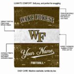 personalized wake forest demon deacons grunge texture gold white blanket new arrival
