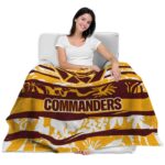 personalized washington commanders floral stripes burgundy white blanket best selling