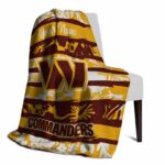 personalized washington commanders floral stripes burgundy white blanket best selling