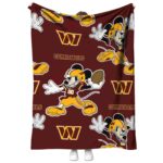 personalized washington commanders mickey burgundy blanket best selling