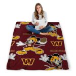 personalized washington commanders mickey burgundy blanket best selling