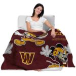 personalized washington commanders mickey burgundy blanket best selling
