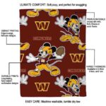 personalized washington commanders mickey burgundy blanket best selling
