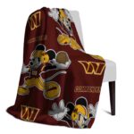 personalized washington commanders mickey burgundy blanket best selling