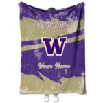 personalized washington huskies grunge streaks purple blanket best selling