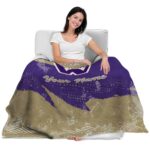 personalized washington huskies grunge streaks purple blanket best selling