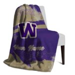 personalized washington huskies grunge streaks purple blanket best selling