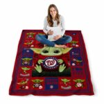 personalized washington nationals baby yoda red blanket high quality
